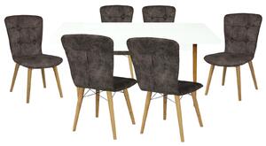 Set masă extensibilă Aris Alb cu 6 scaune Artur Maro