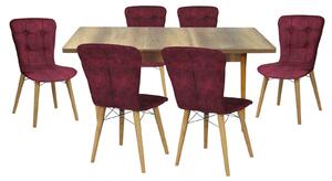Set masă extensibilă Aris Nuc cu 6 scaune Artur Bordo