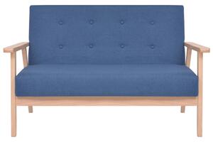 Set canapea, 2 piese, textil, albastru