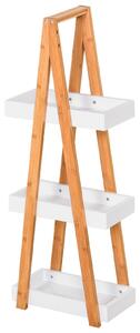 Kleankin Raft Baie cu 3 Rafturi din MDF și Bambus, Dulap Baie, 30x18x81 cm, Lemn | Aosom Romania