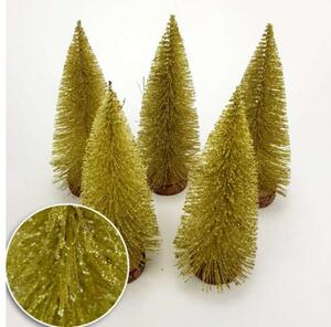 Auriu strălucitor pini decorativi 20cm 5pcs / pachet