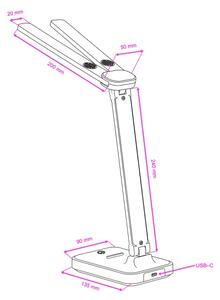 Brilagi - Lampă de birou LED cu reglaj al intensității MODO DUO LED/8W/5V 3000/4000/6500K neagră