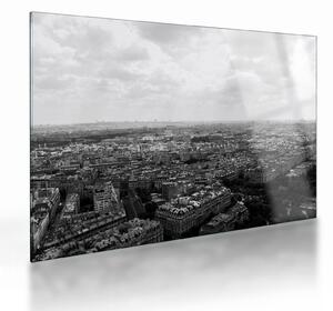 Tablou pe sticlă - Acoperișuri clădirilor din Paris (70x50 cm)