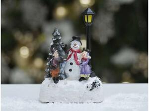 Scena de Crăciun cu lumini cu leduri - om de zăpadă 1buc