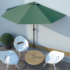 Umbrelă de soare de balcon, tijă aluminiu, verde, 300x150 cm