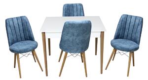 Set masă fixă Deco Albă cu 4 scaune Apollo Blue 2