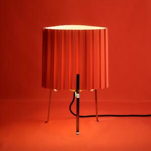 HAY Lampa de masă Canelé, roșie, înălțime 37 cm, soclu E14, abajur din material, Roșu, Camera de zi / sufragerie, Țesătură / Textil, Design