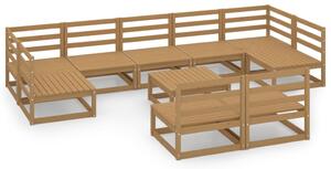 Set mobilier de grădină, 10 piese, lemn masiv pin