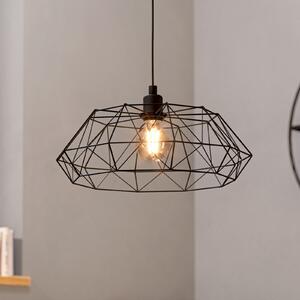 EGLO Carlton 2 lampă suspendată, neagră Ø 45.5 cm, reglabil, Negru, Camera de zi / sufragerie, Metal, Vintage
