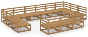Set mobilier de grădină, 13 piese, lemn masiv de pin