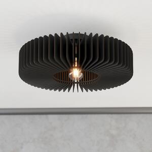 EGLO Plafonieră Palombaia, negru, Ø 50 cm, oțel/lemn, E27, reglabil, Negru, Metal