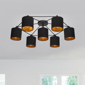 EGLO Stati plafonieră neagră cu abajururi, reglabil, Negru, Camera de zi / sufragerie, Țesătură / Textil, Viața tânără