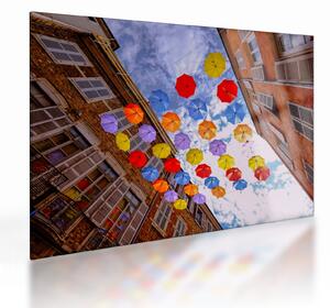 Tablou pe sticlă - Umbrele colorate (70x50 cm)