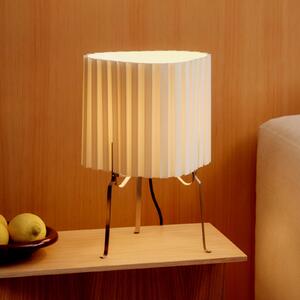 HAY Lampa de masă Canelé, albă, înălțime 37 cm, soclu E14, abajur din material, Alb, Camera de zi / sufragerie, Țesătură / Textil, Design