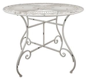 Masa Bistro, alb, din metal, aspect vintage