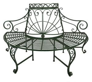 Banca de gradina, verde, din metal, aspect vintage