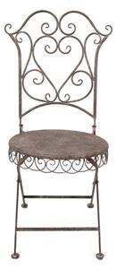 Scaun de exterior, maro, din metal, aspect vintage