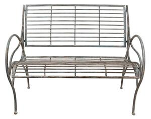 Banca de gradina, gri, din metal, aspect vintage