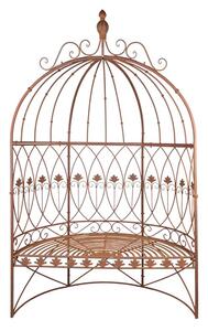 Foisor de gradina cu banca, maro, din metal, aspect vintage
