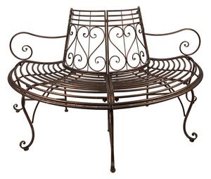 Banca de gradina, maro, din metal, aspect vintage