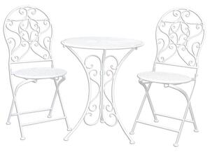 Set masa si 2 scaune bistro, din metal, aspect vintage, Gloria