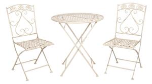 Set masa si 2 scaune bistro, din metal, aspect vintage, Hearts