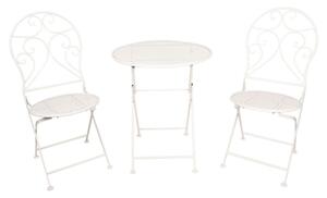 Set masa si 2 scaune bistro, din metal, aspect antichizat