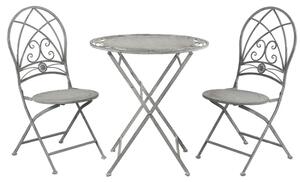 Set masa si 2 scaune bistro, din metal, aspect vintage
