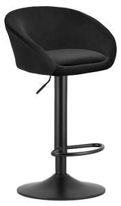 Scaun Bar Elitte Catifea Negru, Baza Neagra