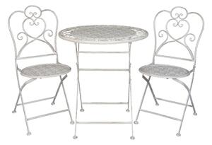 Set masa si 2 scaune bistro, din metal, aspect antichizat, Jolie