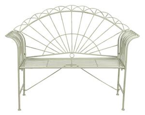 Banca de gradina, verde, din metal, aspect vintage