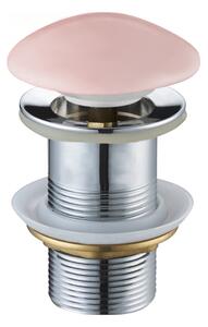 Dop de scurgere rotund pentru chiuveta Mexen tip ClickClack, fara preaplin, ceramica roz mat, 79910-44