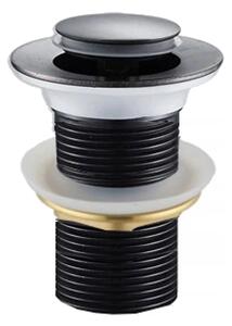 Sifon rotund pentru chiuveta Mexen care se poate inchide, ClickClack, dop mic, fara preaplin, Negru, 79915-70