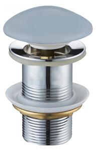 Dop de scurgere rotund pentru chiuveta Mexen tip ClickClack, fara preaplin, ceramica mata gri-albastru, 79910-69