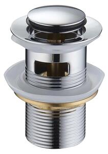 Sifon rotund pentru chiuveta Mexen care se poate inchide, ClickClack, dop mic, cu preaplin, crom, 79925-00