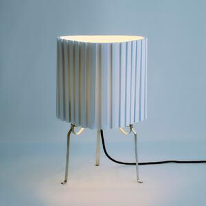 HAY Lampa de masă Canelé, albastru deschis, înălțime 37 cm, soclu E14, abajur, Albastru, Camera de zi / sufragerie, Țesătură / Textil, Design