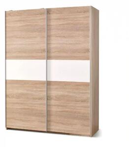 Dulap LIMA S1, alb/stejar sonoma, PAL laminat, cu 2 usi, 153x58x210 cm