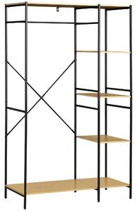 HOMCOM Penderie suport pentru haine de stil industrial din metal cu grindă și 4 rafturi, dim. 100L x 46L x 170,5H cm | Aosom Romania