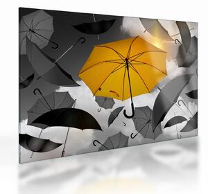 Tablou pe sticlă - Umbrelă galbenă (70x50 cm)