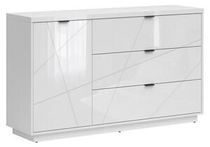 Comoda FORN, alb lucios, PAL, 156x42.5x93 cm
