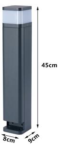 Brilagi PILLAR – lampă de exterior cu 2 prize SCHUKO, 1xG9/11W/230V, IP44, antracit