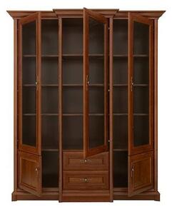 Vitrina KENT, castan, PAL/sticla securizata, 168x43/50x205 cm