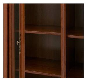 Vitrina KENT, castan, PAL/sticla securizata, 168x43/50x205 cm