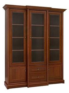 Vitrina KENT, castan, PAL/sticla securizata, 168x43/50x205 cm