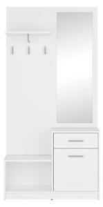 Mobilier hol NEPO PLUS, alb, PAL laminat, 90x31x186 cm