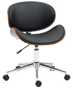 Vinsetto Scaun de birou design vintage înălțime reglabilă pivotant 360° lemn de plop înveliș sintetic 53 x 53 x 77-87 cm | Aosom Romania