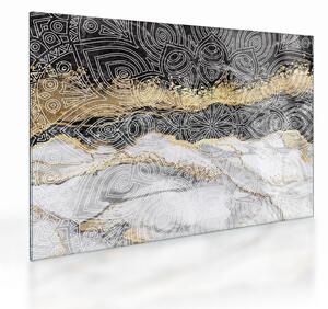 Tablou pe sticlă - Mandala în marmură (70x50 cm)