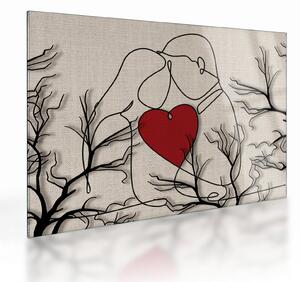 Tablou pe sticlă - Pereche îndrăgostită (70x50 cm)