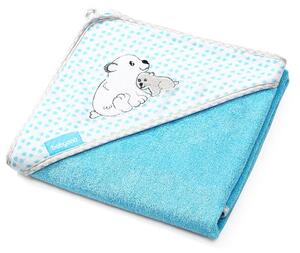 Prosop copii Baby Ono cu gluga fibra bambus 100x100 cm albastru