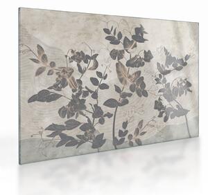 Tablou pe sticlă - Frunze texturate (70x50 cm)